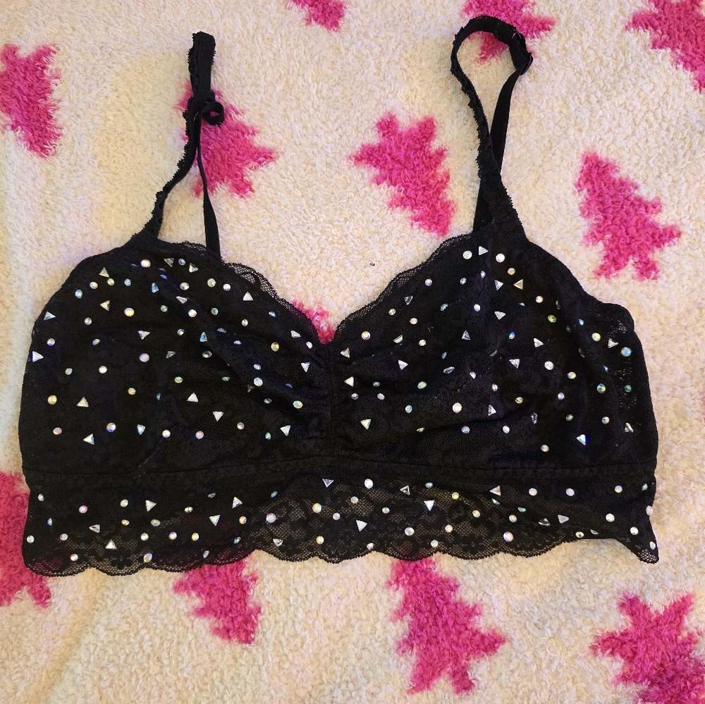 PINK Rhinestone Bralette